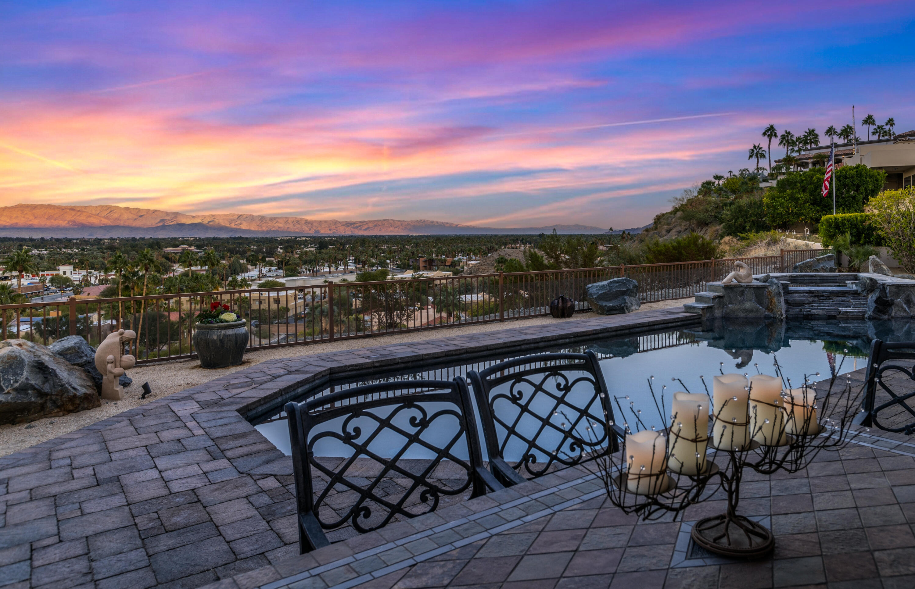 7 Nebulae Way Rancho Mirage, CA 92270 - Photo 31 of 40 a view of a balcony with an outdoor seating
