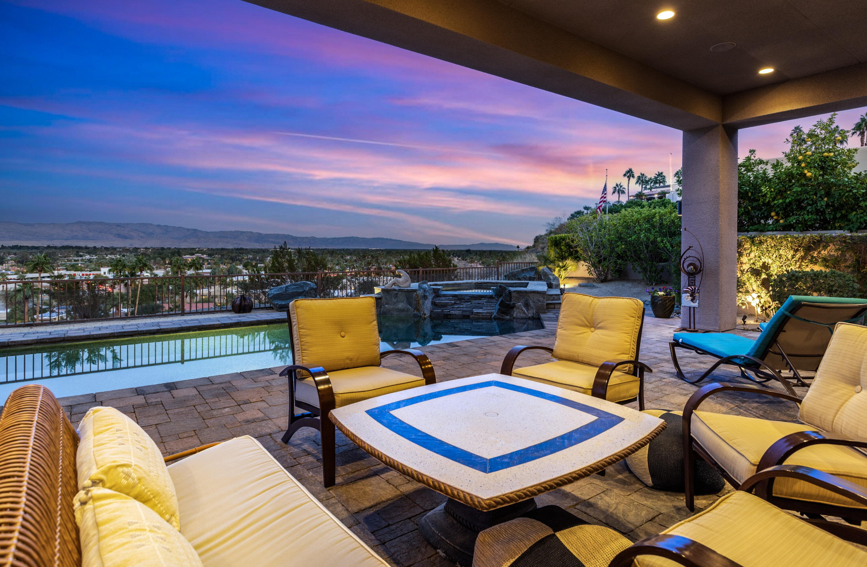 7 Nebulae Way Rancho Mirage, CA 92270 - Photo 34 of 40 a view of a chairs and table in patio