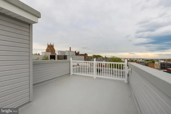 a view of a city from a balcony