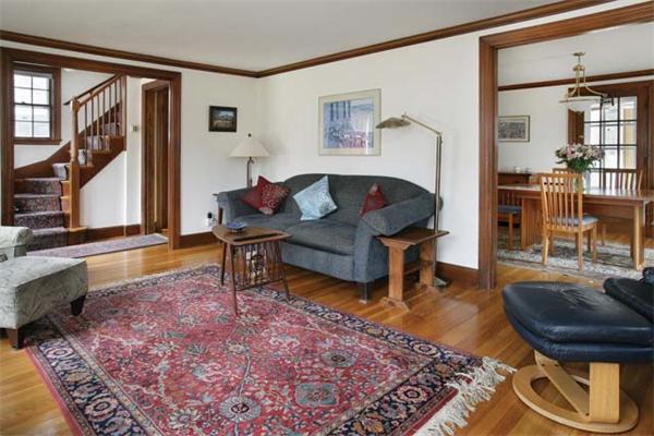 20 Hallron Road Newton, MA 02462 - Photo 2 of 5 a living room with furniture and a rug