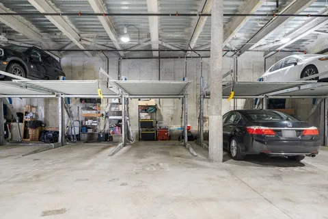 a view of a car garage