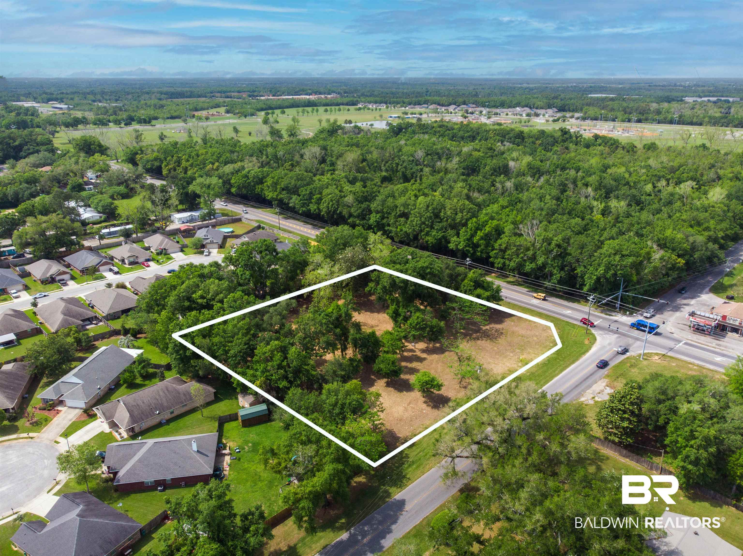 104 North Hickory Street Foley, AL 36535 - Photo 7 of 16 Aerial view of subject pr
