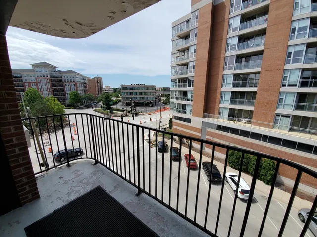 a balcony with city view
