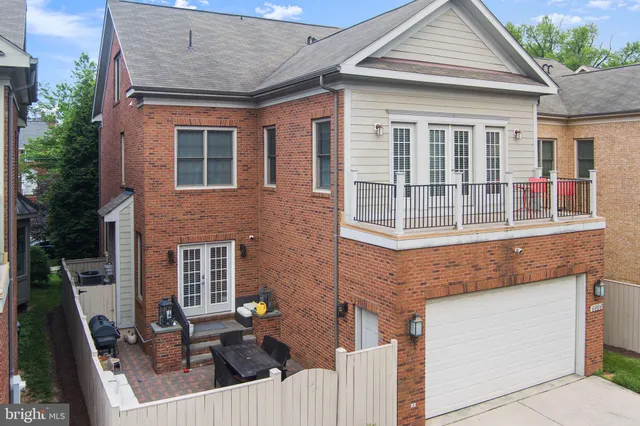 front view of a house with a patio