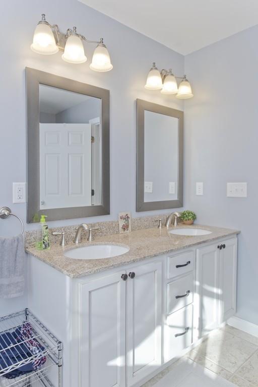 445 Monson Road Wilbraham, MA 01095 - Photo 32 of 42 a bathroom with a granite countertop sink and a mirror