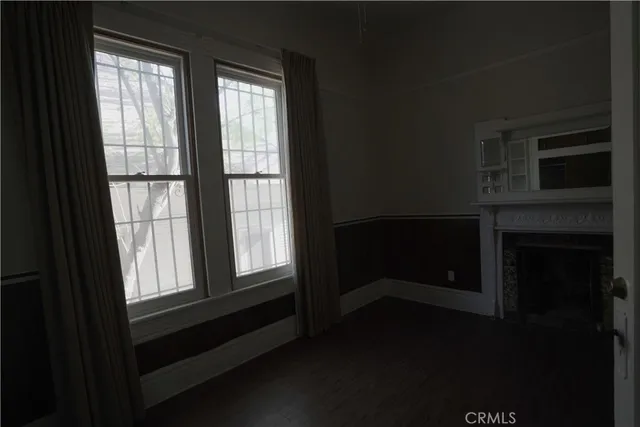 a view of a building with a window