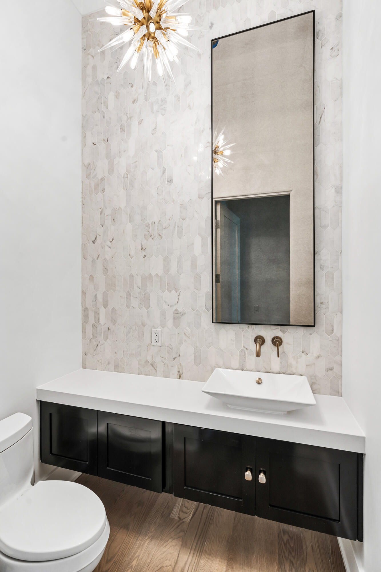 95 Tyler Santa Rosa Beach, FL 32459 - Photo 24 of 58 a bathroom with a sink vanity and a mirror