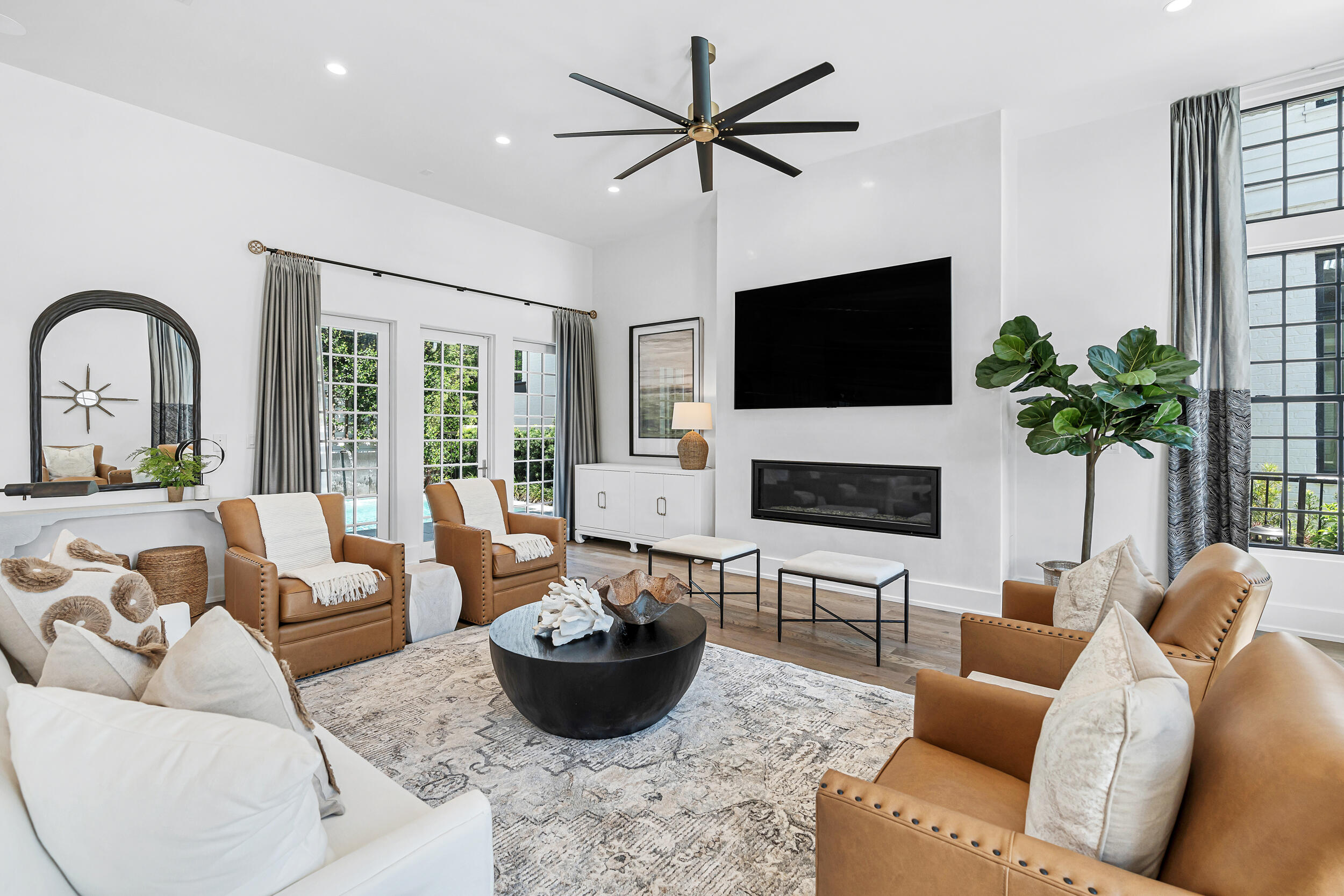 95 Tyler Santa Rosa Beach, FL 32459 - Photo 6 of 58 a living room with furniture a flat screen tv and a large window