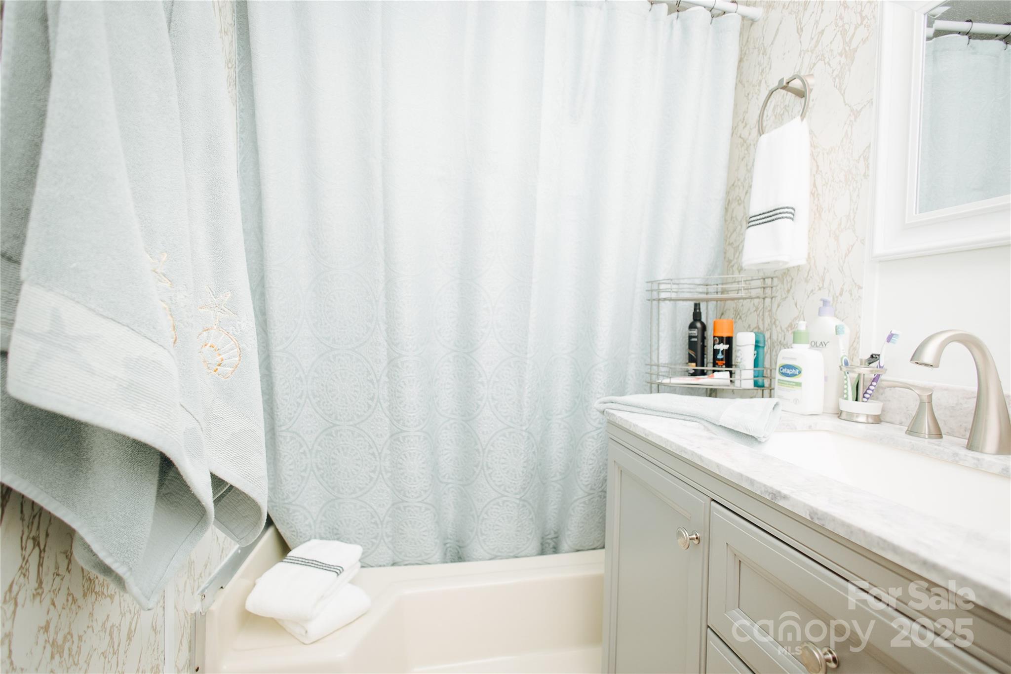 325 Griggs Road Old Fort, NC 28762 - Photo 12 of 36 a bathroom with a sink and a mirror