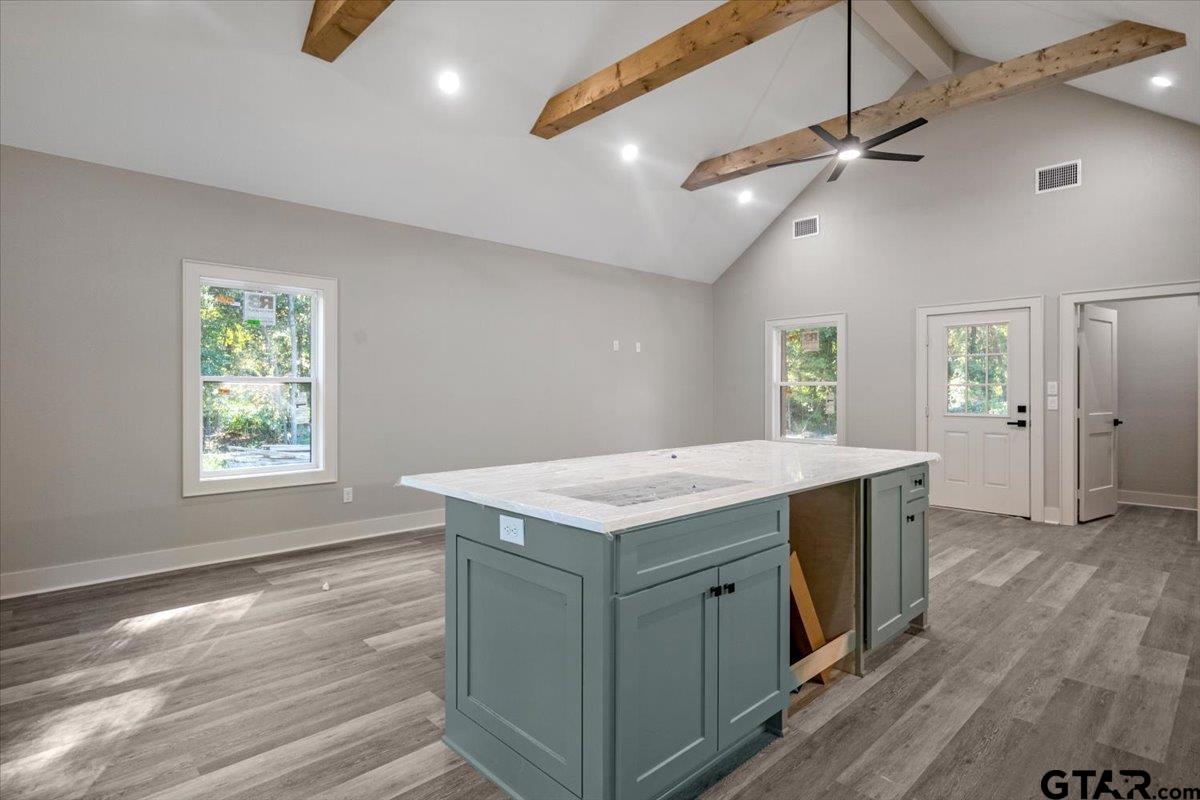 147 Arvel Street Bullard, TX 75757 - Photo 9 of 23 a kitchen with a stove and wooden floor