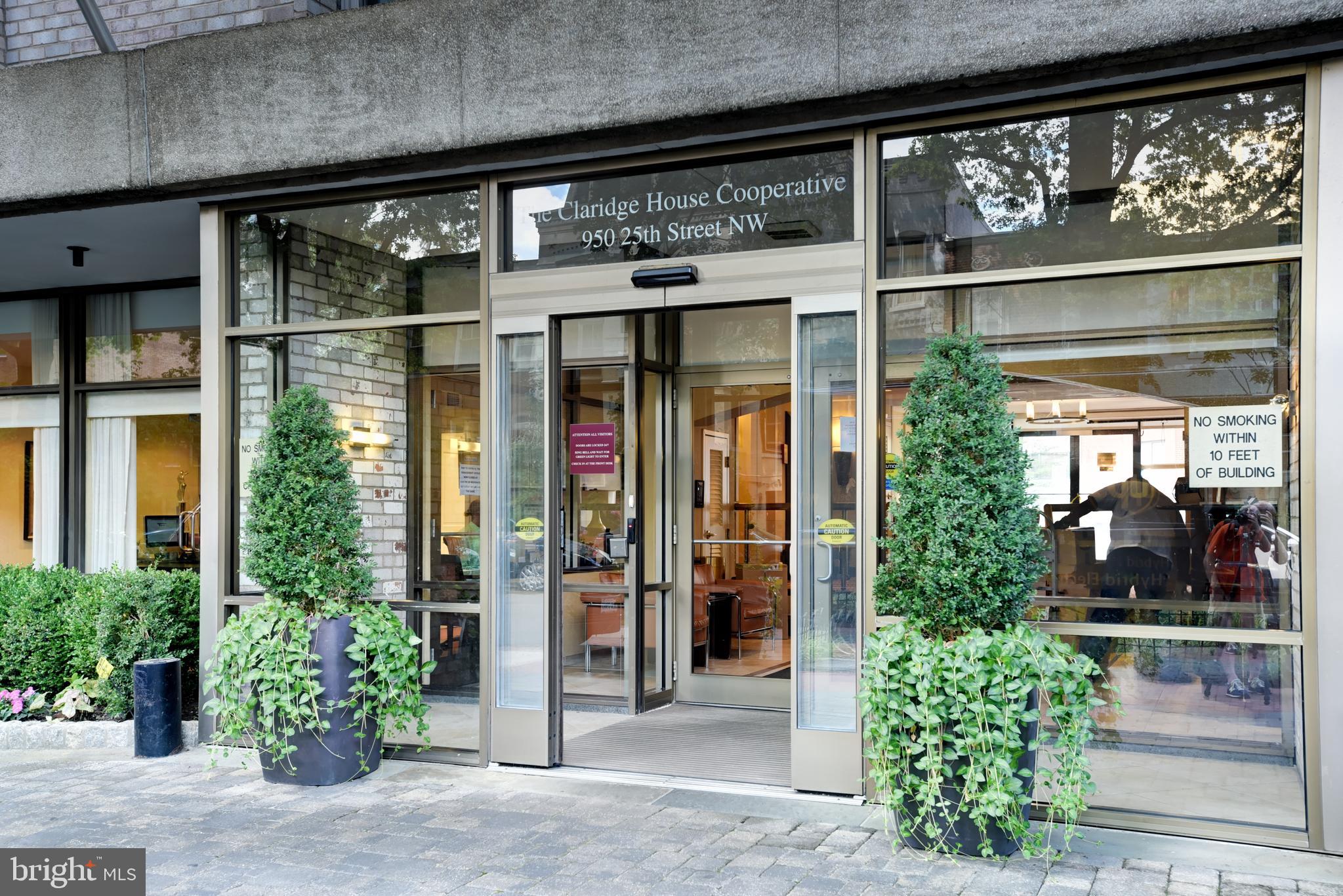 front view of a house with a potted plant and windows