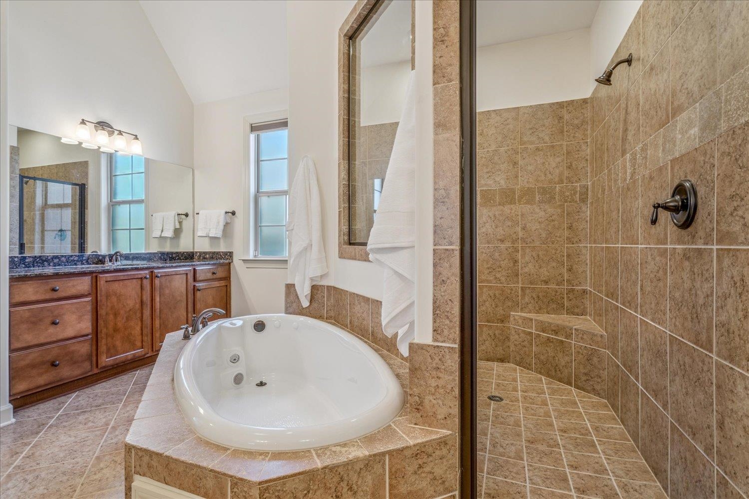 1349 Beautiful Place Collierville, TN 38017 - Photo 30 of 40 a bathroom with a sink mirror and shower