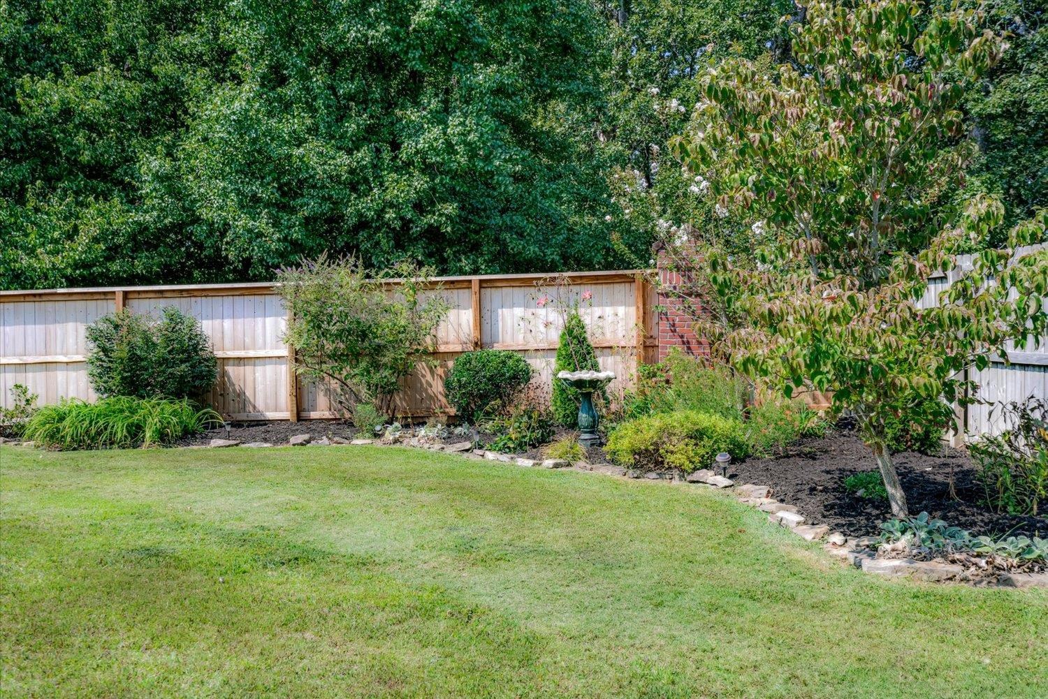 1349 Beautiful Place Collierville, TN 38017 - Photo 10 of 40 a backyard of a house with plants and large trees