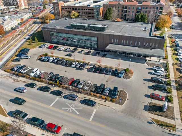 an aerial view of a city