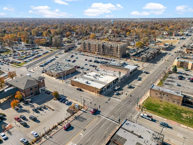 an aerial view of a city