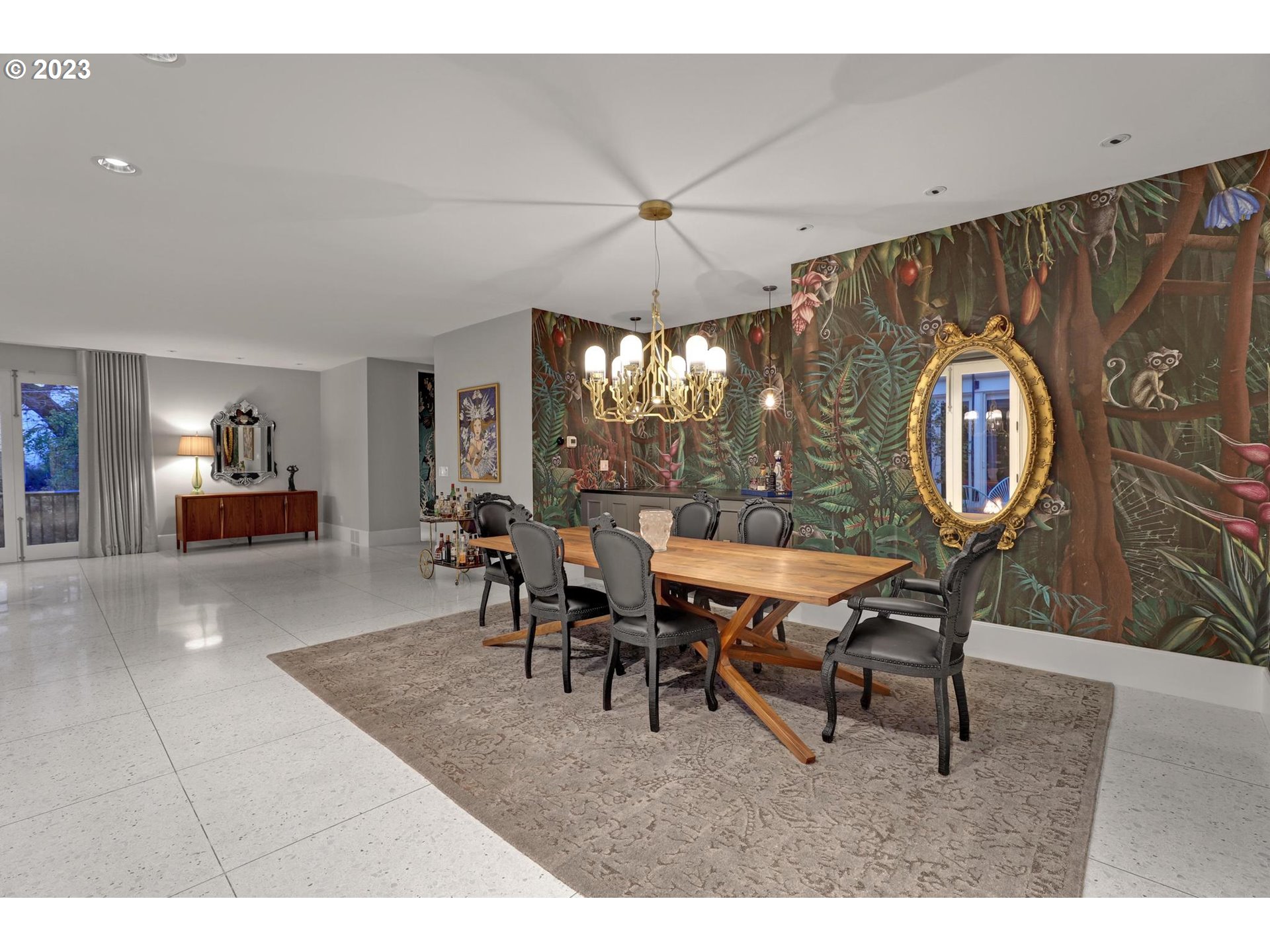 2122 Southwest Myrtle Street Portland, OR 97201 - Photo 15 of 47 a view of a dining room with furniture and chandelier