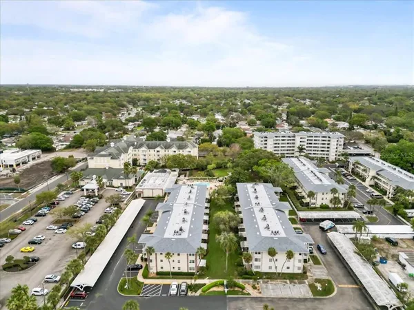 an aerial view of a city with lots of residential buildings