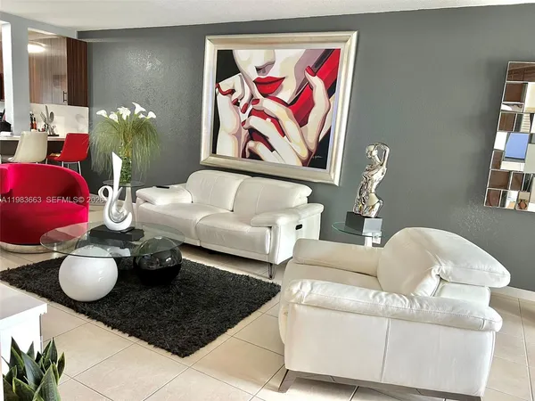 a living room with furniture