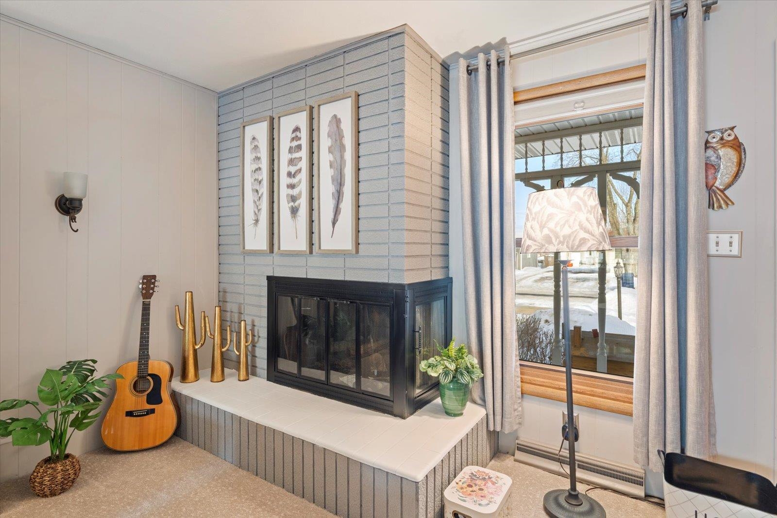 502 North Inner Drive Hibbing, MN 55746 - Photo 28 of 57 Detailed view of a glass covered fireplace and carpet flooring