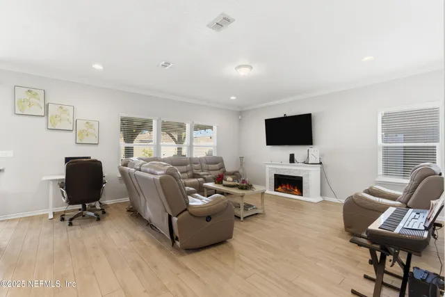 a view of a balcony with an outdoor space