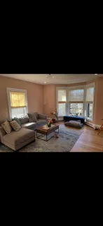 a view of the city from the balcony