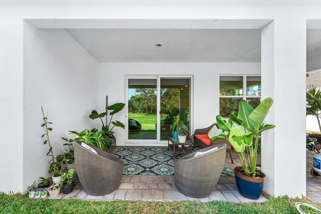 a outdoor living space with furniture