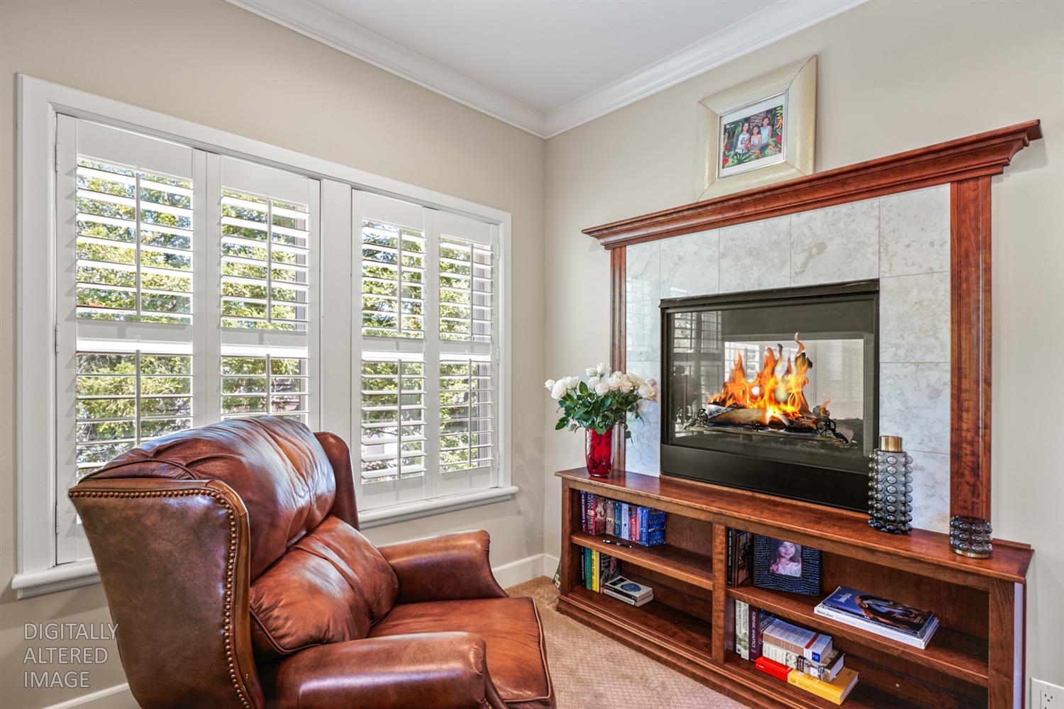 5512 Riviera Granite Bay, CA 95746 - Photo 42 of 76 a living room with furniture a flat screen tv and a fireplace