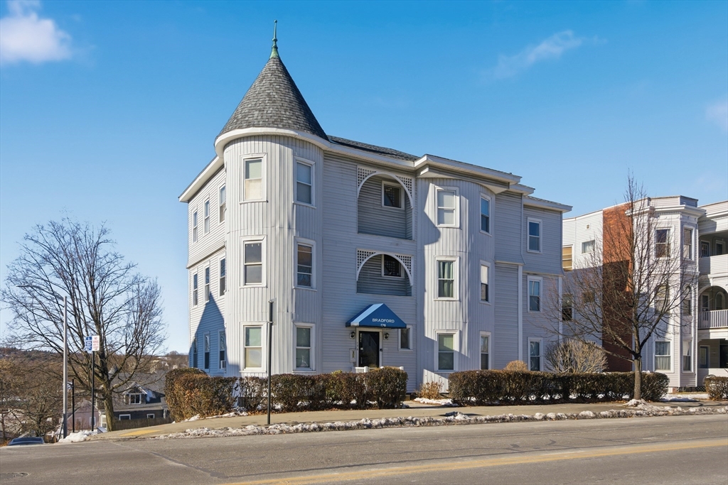 a front view of a building