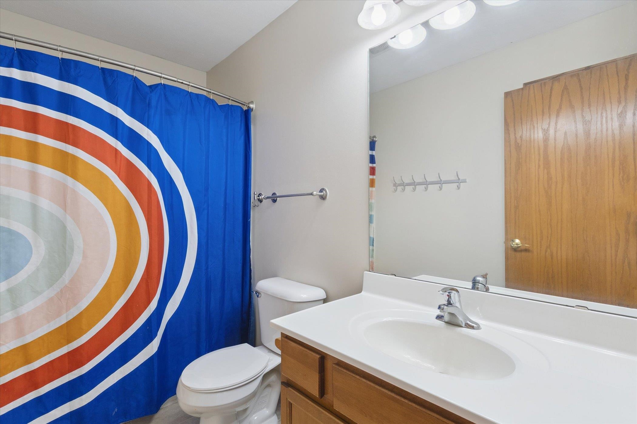 1442 Rock Island Road Davis Junction, IL 61020 - Photo 42 of 63 a bathroom with a sink and mirror with toilet