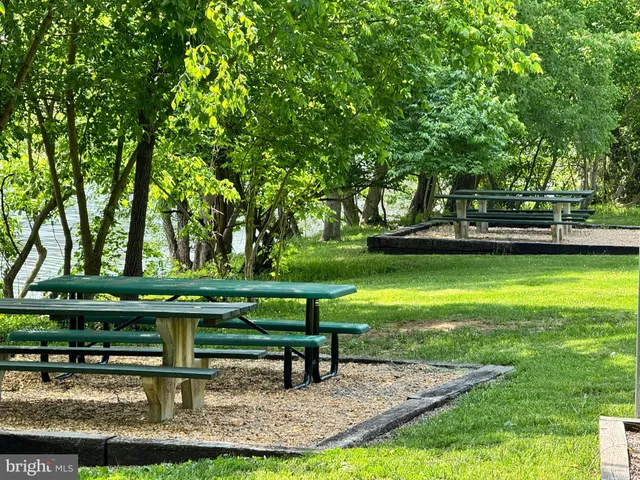 a view of a lake with a outdoor space