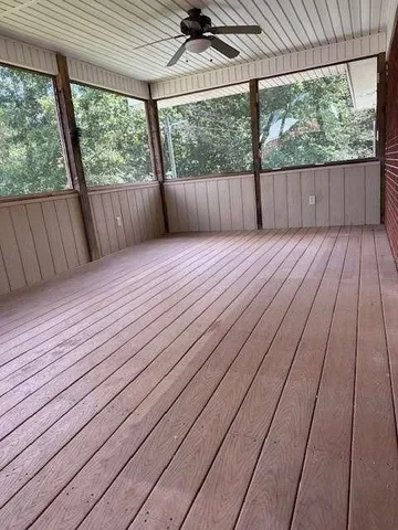 a view of deck with wooden floor