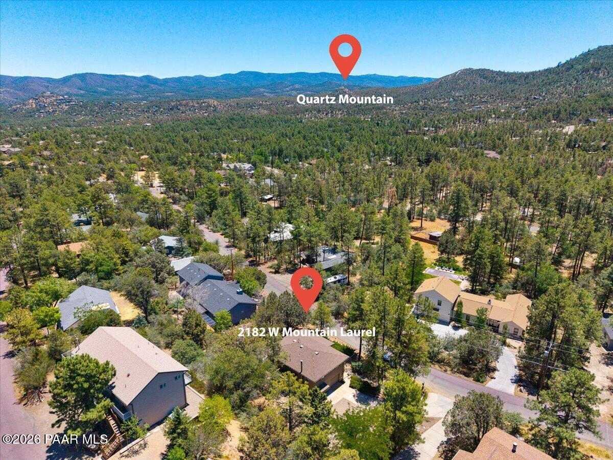 2182 West Mountain Laurel Road Prescott, AZ 86303 - Photo 23 of 25 Aerial Back View (Landmark)