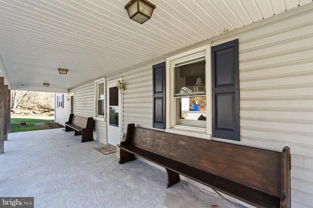 a living room with patio