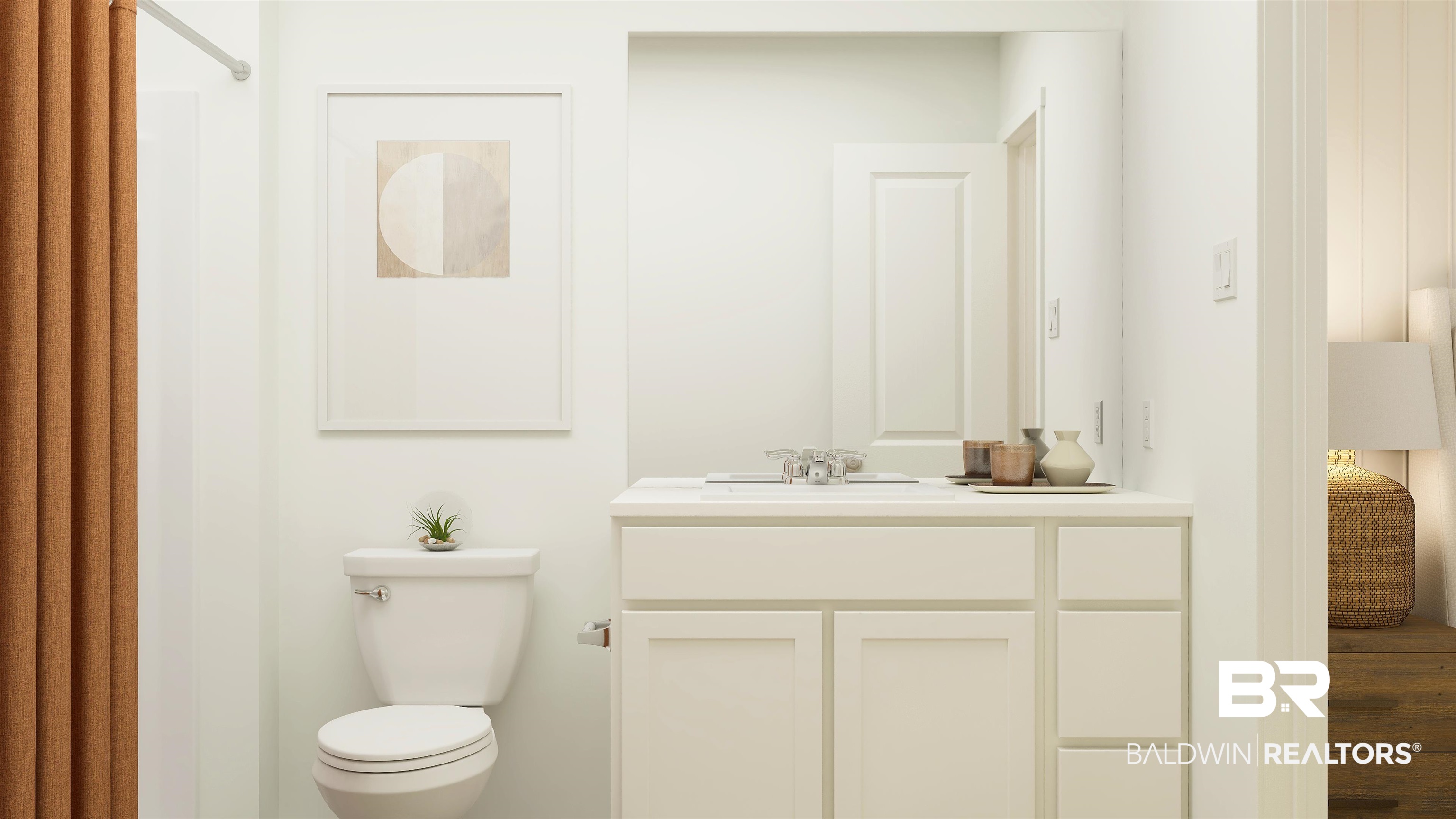 15320 Planters Lane Foley, AL 36535 - Photo 9 of 24 Full bathroom featuring vanity and curtained shower