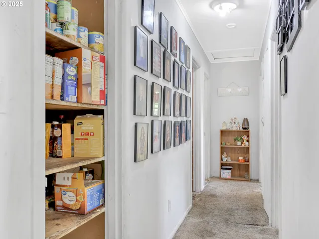 a bedroom with a bed and a closet