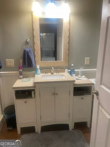 a close view of a bathroom