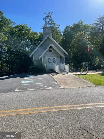 a view of a park with slide