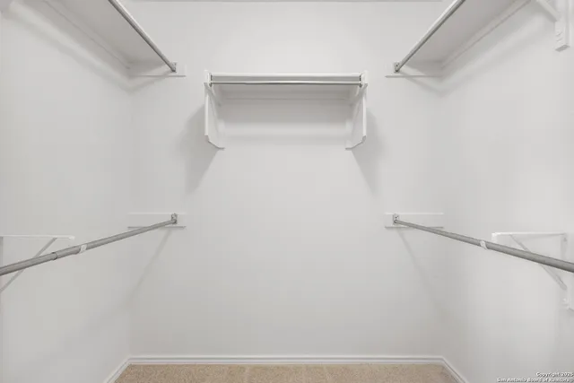 a view of small space with racks on the wall