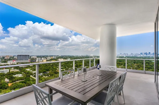 an outdoor view with a sitting space