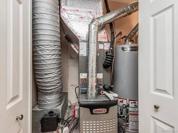 a view of a garage with fan