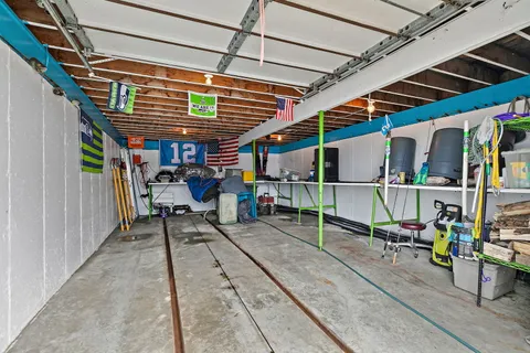 a view of a lake with outdoor space