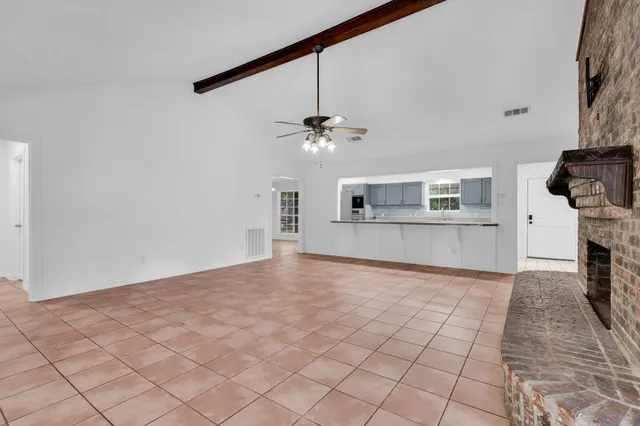 a view of a livingroom with a fireplace