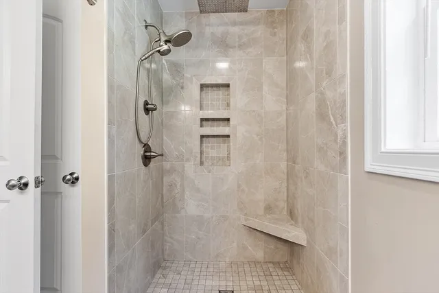 a bathroom with a shower