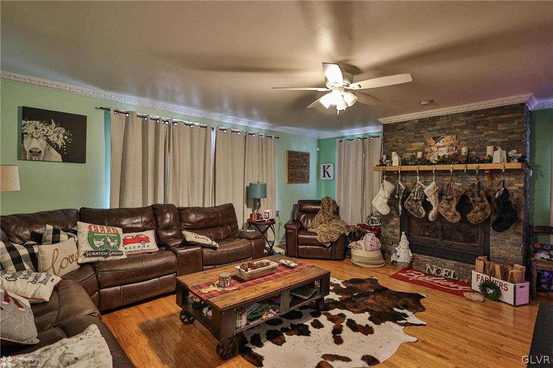 292 East Moorestown Road Wind Gap, PA 18091 - Photo 17 of 46 a living room with furniture and a fireplace