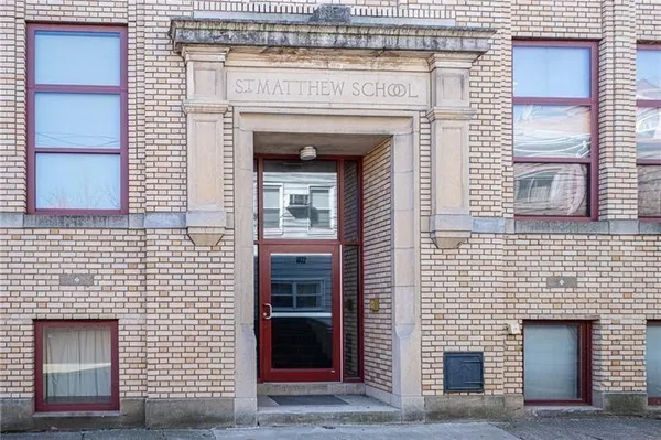 a front view of a house with a door