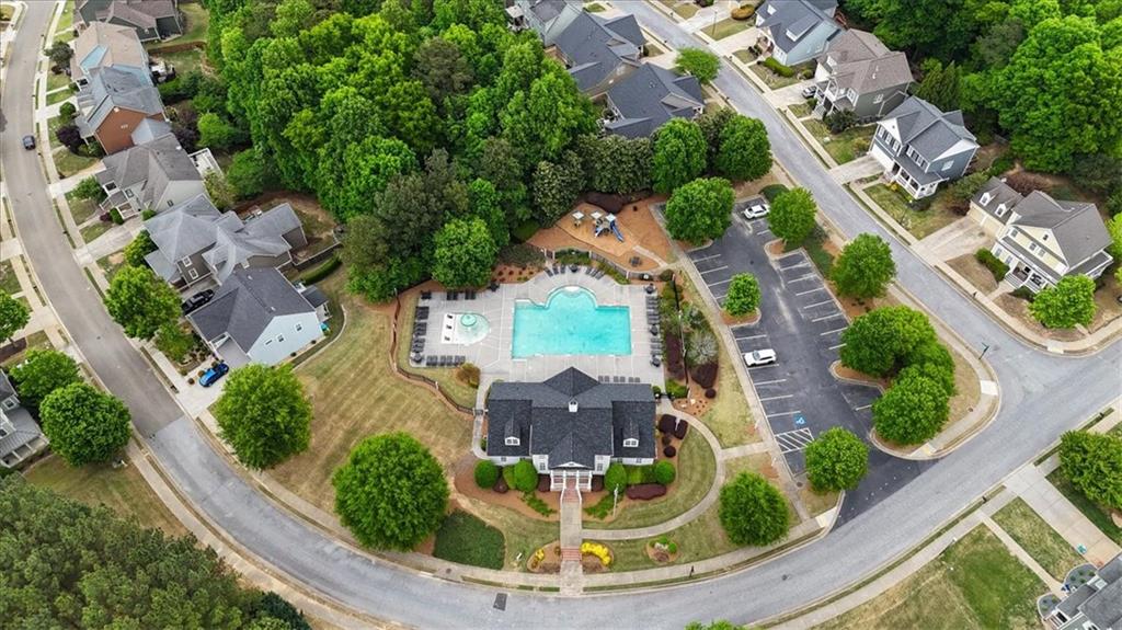 201 Providence Lane Canton, GA 30114 - Photo 42 of 50 an aerial view of a house with a garden and lake view