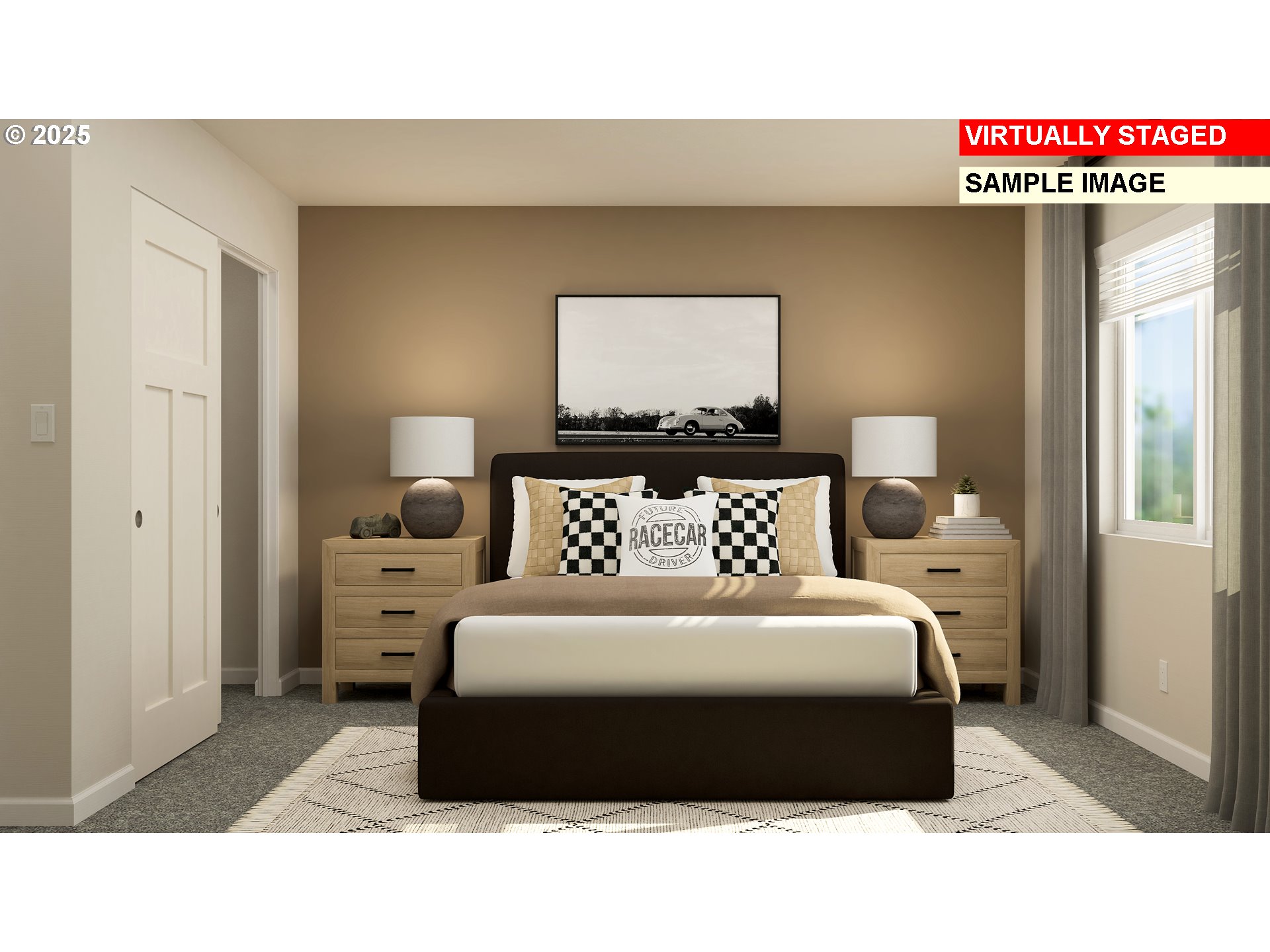 33374 Southwest Rokin Way Scappoose, OR 97056 - Photo 17 of 44 a bedroom with a bed and a night stand