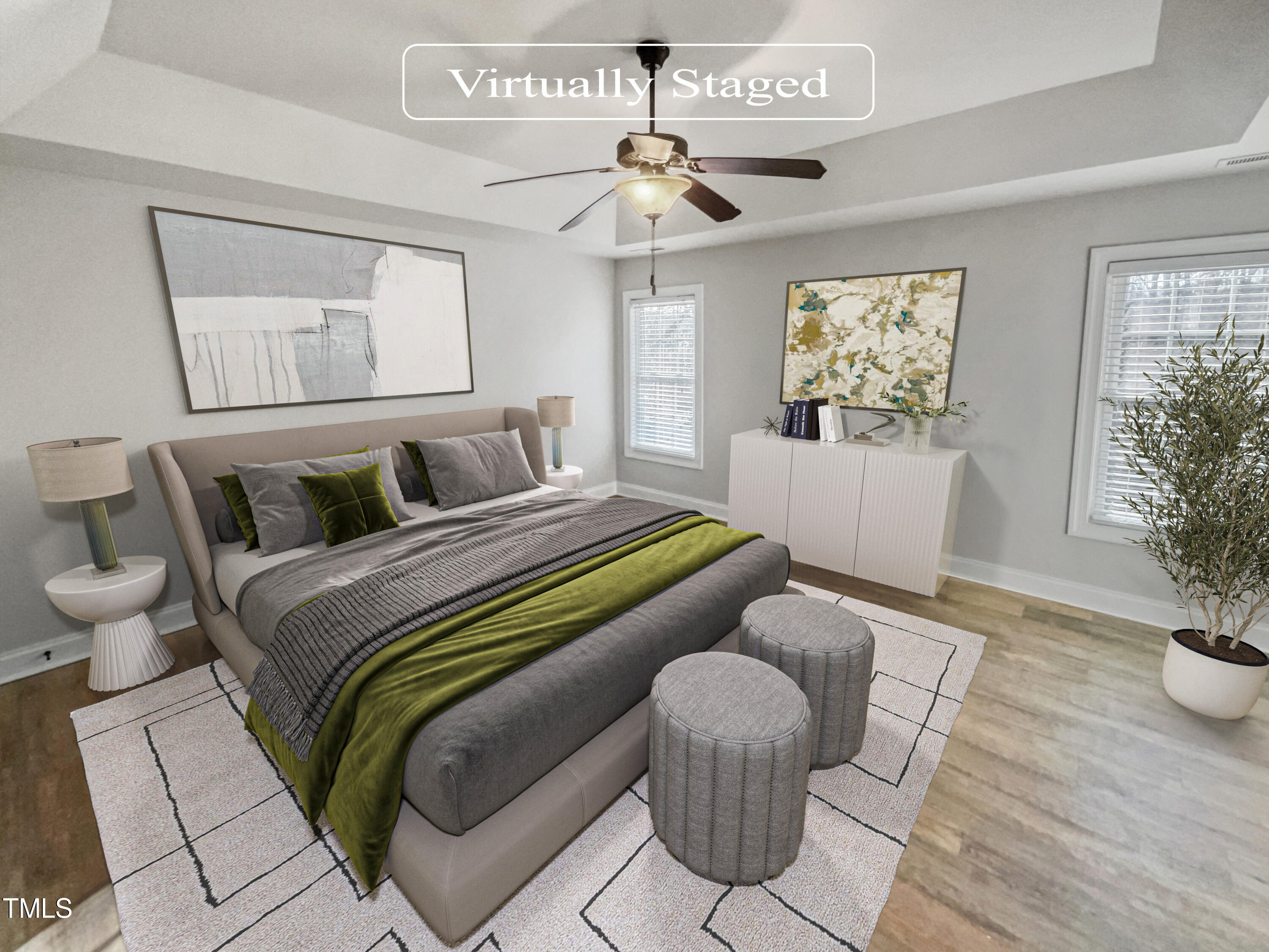 421 Cottesbrook Drive Wake Forest, NC 27587 - Photo 4 of 19 a bedroom with a bed and wooden floor