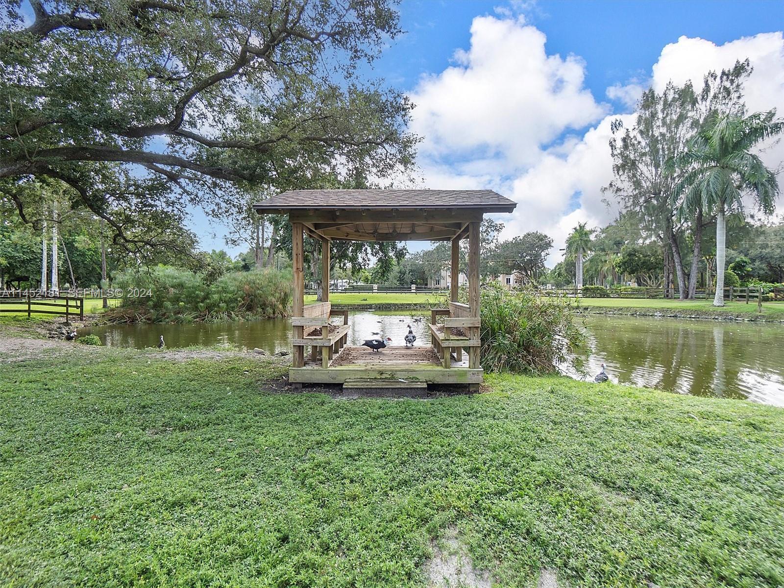 14490 Stirling Road Southwest Ranches, FL 33330 - Photo 42 of 52 Gazebo next to pond