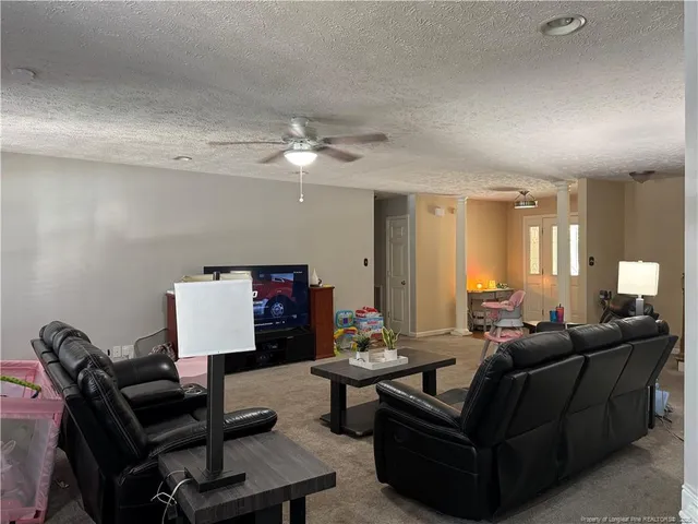 a living room with furniture